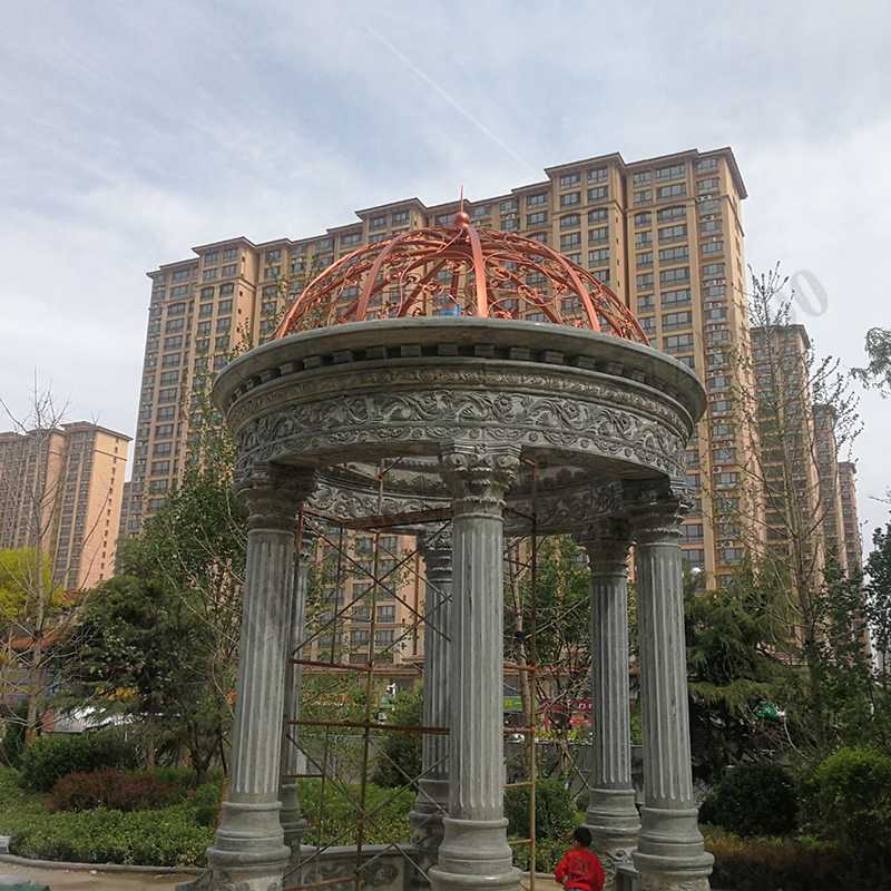歐式景觀亭子，小區(qū)石雕涼亭，大理石石材亭子