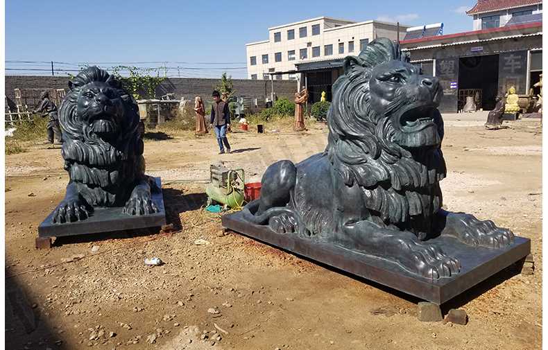 銅雕塑廠家，歐式銅獅子，匯豐銀行銅獅子