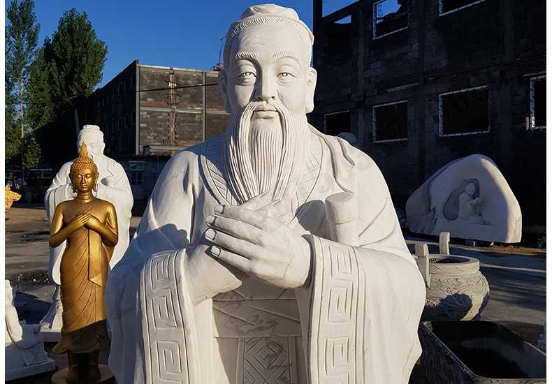 石雕孔子像，大理石孔子像，漢白玉孔子像