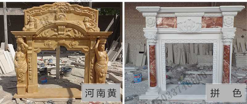 石雕壁爐架款式，定制石雕壁爐架，石雕壁爐架廠家