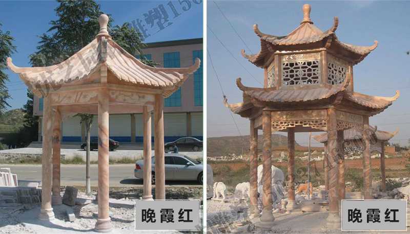 中式大理石涼亭，石雕涼亭廠家，石雕景觀涼亭定制
