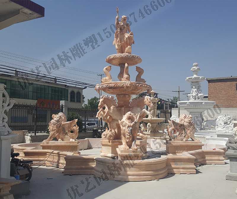大理石景觀噴泉，歐式大型噴泉，石雕噴泉廠家