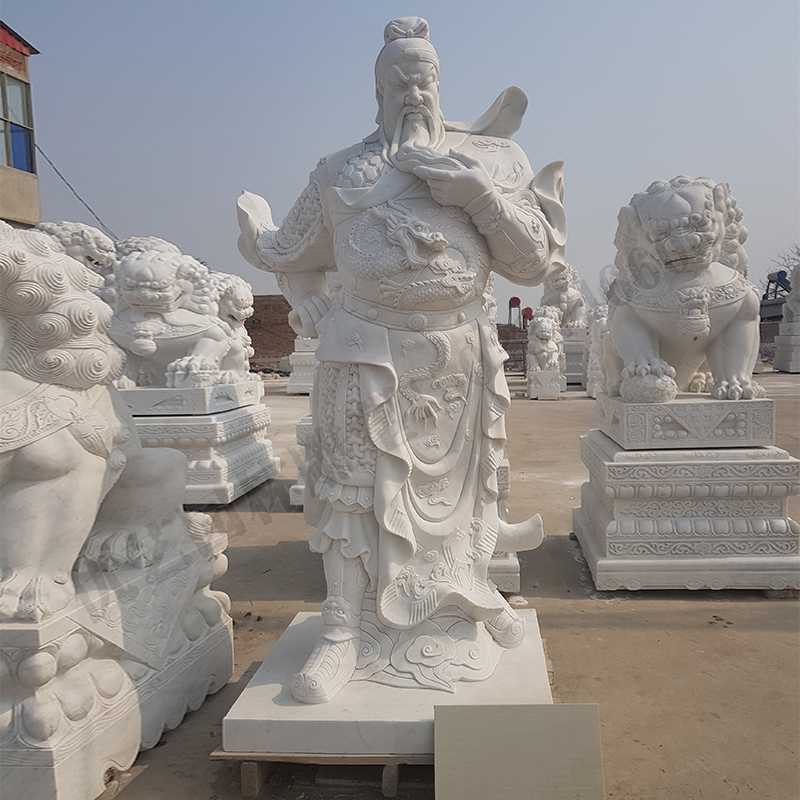 漢白玉關(guān)公像，石雕關(guān)公像，大理石關(guān)公雕像，關(guān)羽雕像，河北石雕關(guān)公廠家.jpg