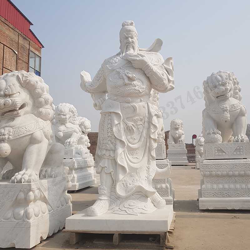 漢白玉關(guān)公像，石雕關(guān)公像，大理石關(guān)公雕像，關(guān)羽雕像，河北石雕關(guān)公廠家2.jpg