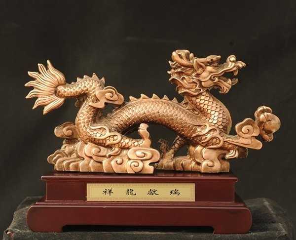 景觀雕塑定制，銅龍擺件